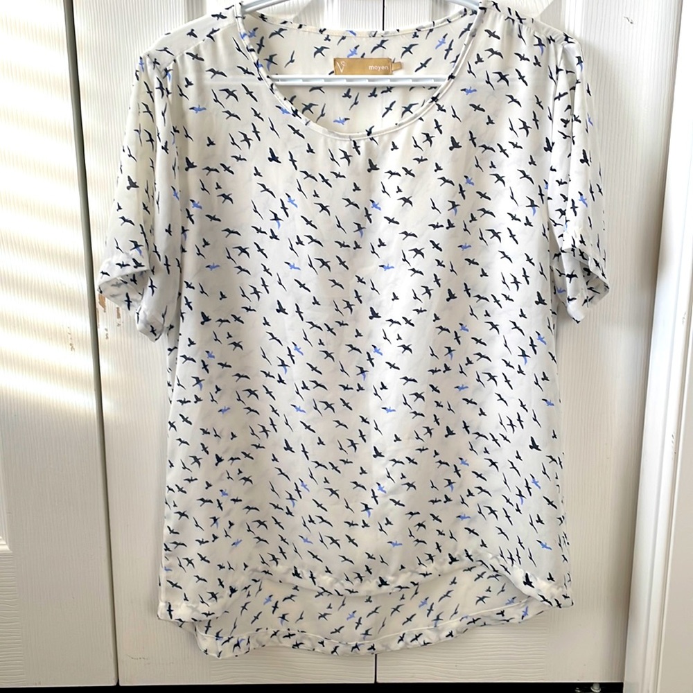 Women sheer fabric blouse size M